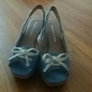 🗽 Franco Sarto denim cork wedges